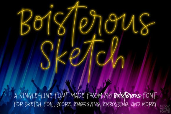 Boisterous Sketch: The Single-Line Handwritten Font for Crafters